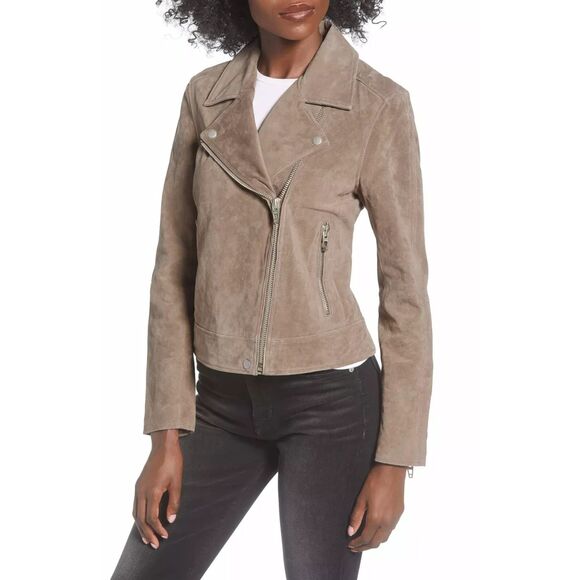 BlankNYC Suede Motorcycle Jacket - Sand Stoner M - Picture 2 of 9
